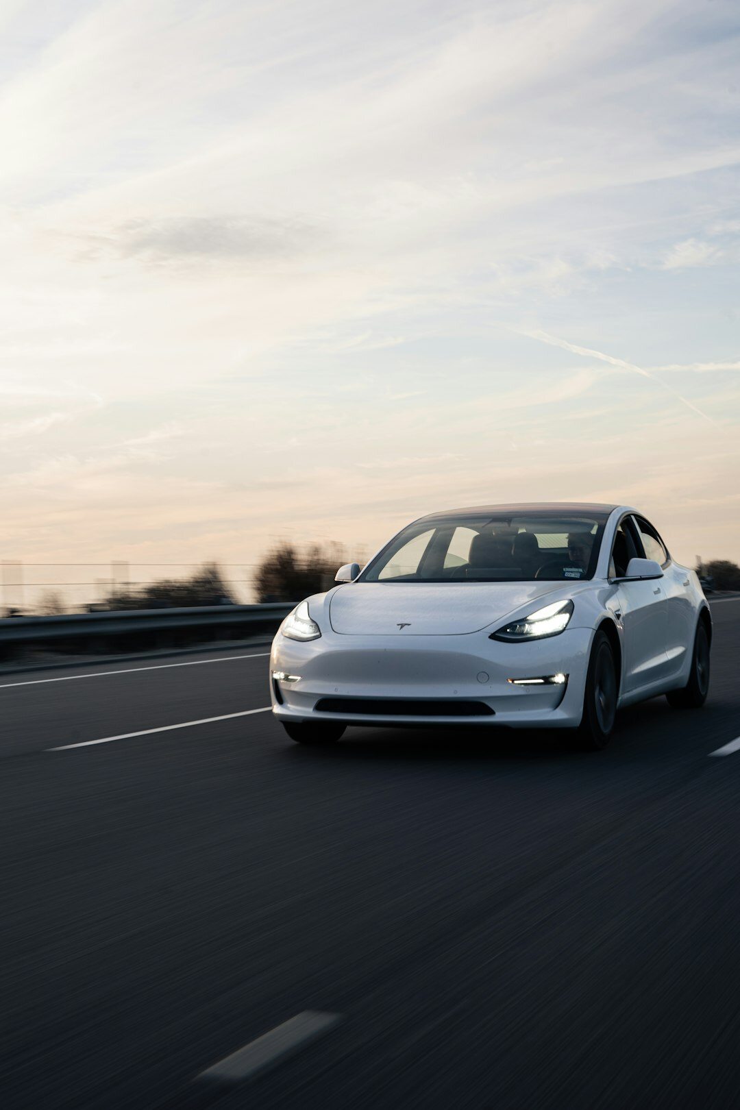 electric car on road