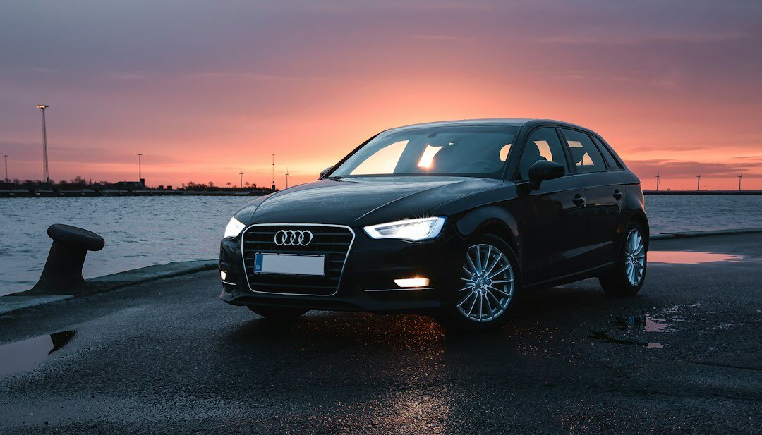 luxury car on coastal road